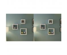vidaXL Estantería de cubos para pared 6 unidades blanco