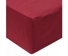 vidaXL Sábana bajera 200x220 cm algodón burdeos 2 unidades