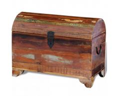 vidaXL Baúl de almacenamiento de madera reciclada maciza