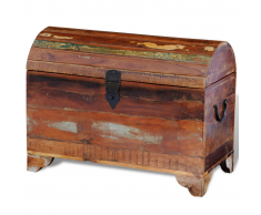 vidaXL Baúl de almacenamiento de madera reciclada maciza
