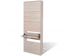 vidaXL Mueble zapatero color roble con 5 compartimentos