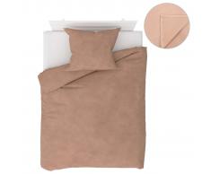 vidaXL Juego de cama forro polar 4 piezas beige 140x200/60x70 cm