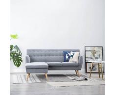 vidaXL Sofá forma de L tapizado de tela gris claro 171,5x138x81,5 cm
