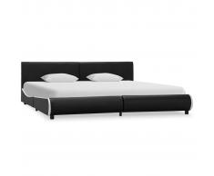 vidaXL Estructura de cama cuero sintético negro 180x200 cm