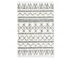 vidaXL Alfombra bereber peluda PP beige y gris 140x200 cm