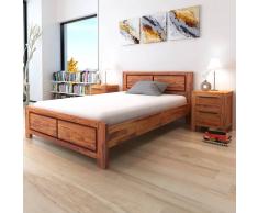 vidaXL Estructura de cama madera maciza de acacia marrón 140x200 cm