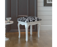 vidaXL Taburete para tocador de color negro y blanco
