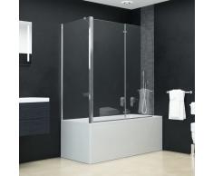 vidaXL Mampara de ducha de plegado doble ESG 120x68x130 cm