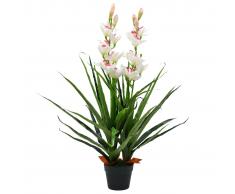 vidaXL Planta artificial orquídea con macetero 100 cm verde