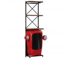 vidaXL Botellero forma de tractor 49x32x183 cm madera maciza de mango