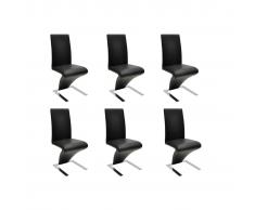 vidaXL Sillas de comedor 6 unidades cuero sintético negro