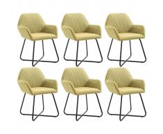 vidaXL Sillas de comedor 6 unidades de tela verde