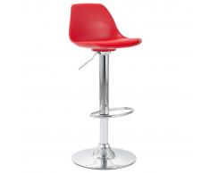 vidaXL Taburete de cocina cuero sintético rojo