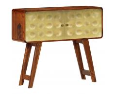 vidaXL Aparador de madera maciza de sheesham y dorados 90x30x77 cm