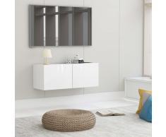 vidaXL Mueble para TV de aglomerado blanco brillante 80x30x30 cm