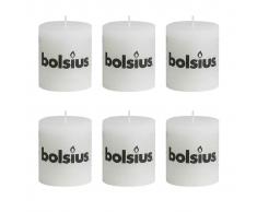 Bolsius Vela Del Pilar Rústica 80 x 68 mm 6 Piezas Blanco