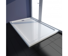 vidaXL Plato de ducha rectangular ABS, color blanco, 80 x 120 cm