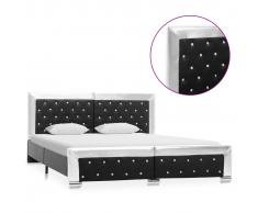 vidaXL Estructura de cama cuero sintético negro 160x200 cm