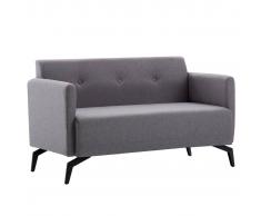 vidaXL Sofá de 2 plazas con tapizado de tela 115x60x67 cm gris claro
