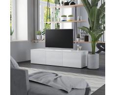 vidaXL Mueble para TV de aglomerado blanco brillante 120x34x30 cm