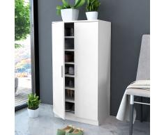 vidaXL Mueble zapatero blanco con 7 estantes