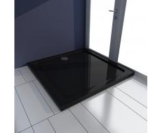 vidaXL Plato de ducha cuadrado de ABS negro 80x80 cm