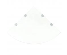vidaXL Estantes esquina 2 uds soportes cromados transparente 45x45 cm