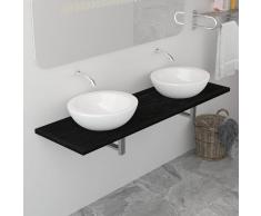 vidaXL Mueble de cuarto de baño negro 160x40x16,3 cm