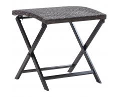vidaXL Taburete plegable de ratán sintético marrón