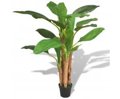 vidaXL Árbol bananero artificial con macetero 175 cm verde