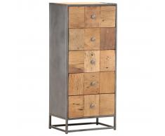 vidaXL Cajonera de madera maciza reciclada 45x30x100 cm