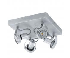 EGLO Lámpara de techo con 4 focos LED Novorio 4L 94645, aluminio