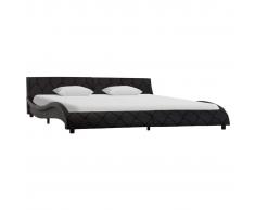vidaXL Estructura de cama cuero sintético negro 180x200 cm