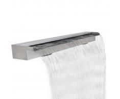 vidaXL Fuente rectangular de acero inoxidable para piscina, 120 cm