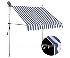 vidaXL Toldo manual retráctil con LED azul y blanco 100 cm