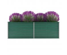 vidaXL Jardinera de jardín de acero galvanizado 240x80x77 cm verde
