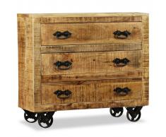 vidaXL Cómoda con 3 cajones madera rugosa de mango