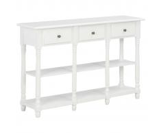 vidaXL Mesa consola de MDF blanca 120x30x76 cm