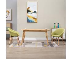 vidaXL Sillas de comedor 2 unidades tela verde