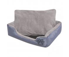 vidaXL Cama para perro con cojín acolchado talla L gris