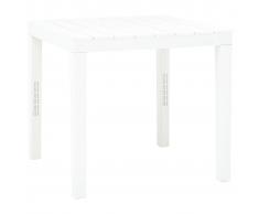 vidaXL Mesa de jardín de plástico blanco 78x78x72 cm