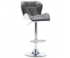 vidaXL Taburete de cocina cuero sintético gris