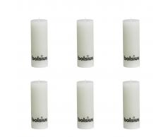 Bolsius Vela Del Pilar Rústica 190 x 68 mm 6 Piezas Blanco
