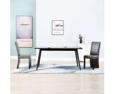 vidaXL Sillas de comedor 2 unidades cuero sintético gris