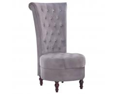 vidaXL Silla de respaldo alto de terciopelo gris