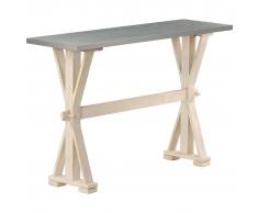vidaXL Mesa consola con superficie de zinc 118x35x76 cm mango macizo