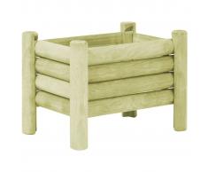 vidaXL Jardinera de madera de pino impregnada 60x40x42 cm
