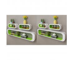 vidaXL Estanterías de cubos para pared 6 unidades blanco y verde