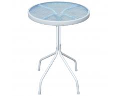 vidaXL Mesa de jardín bistro de acero gris 50x71 cm