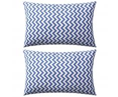 vidaXL Cojines para exterior rayas zigzag 60x40 cm azul marino 2 uds.